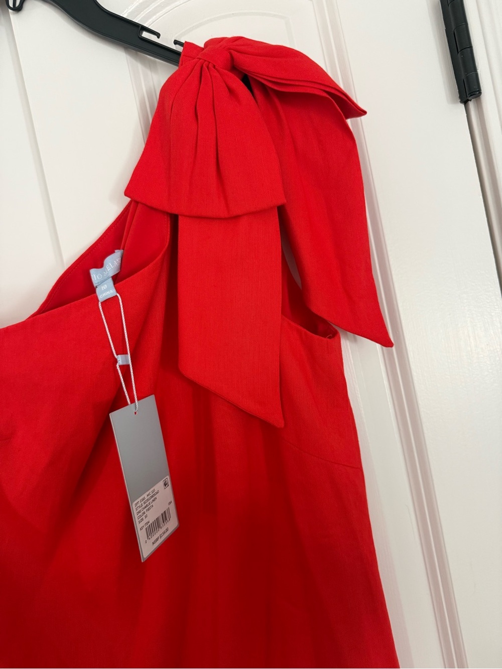 Antonio Melanie One Shoulder Linen Dress sz 10 - Picture 4 of 5
